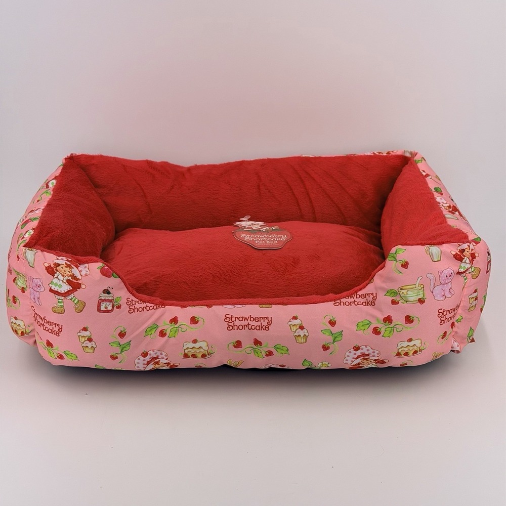 Strawberry Shortcake Pink Plush Nesting Dog Bed Machine Washable